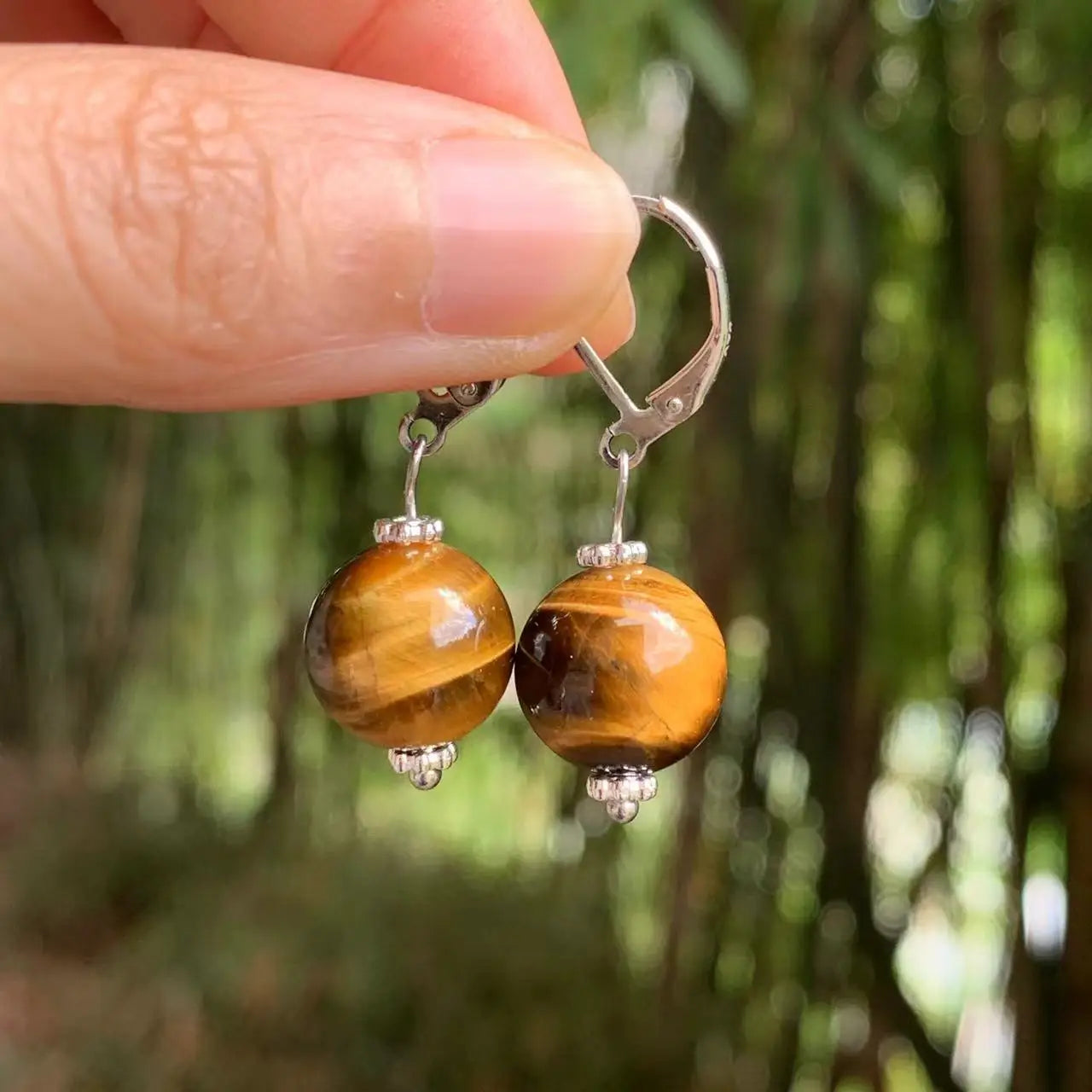 Women's Dangling Earrings Tiger's Eye