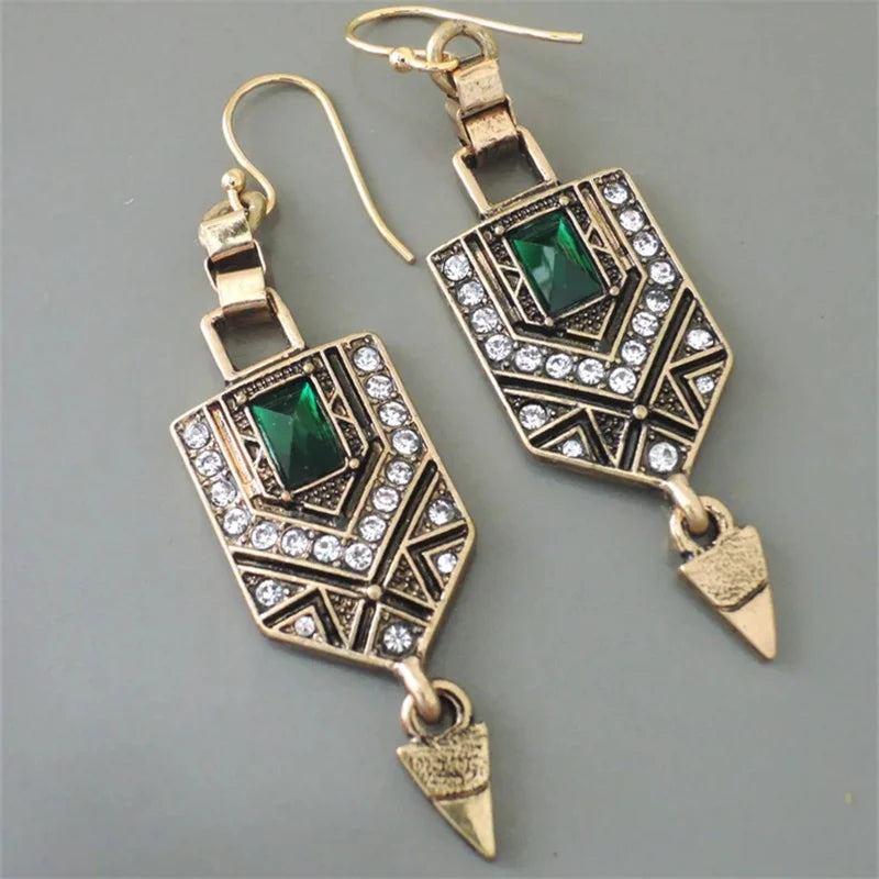 Ethnic Style Women's Dangling Earrings Gold