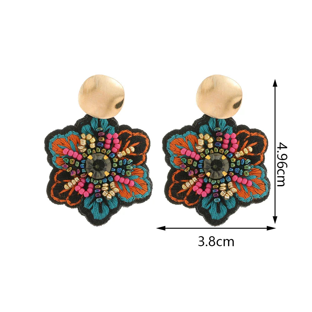 Colorful Flower Drop Earrings