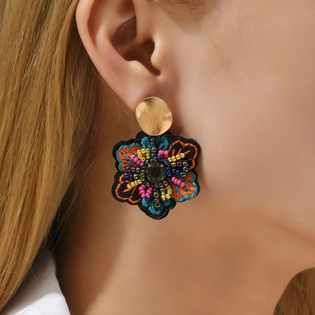 Colorful Flower Dangling Earrings 