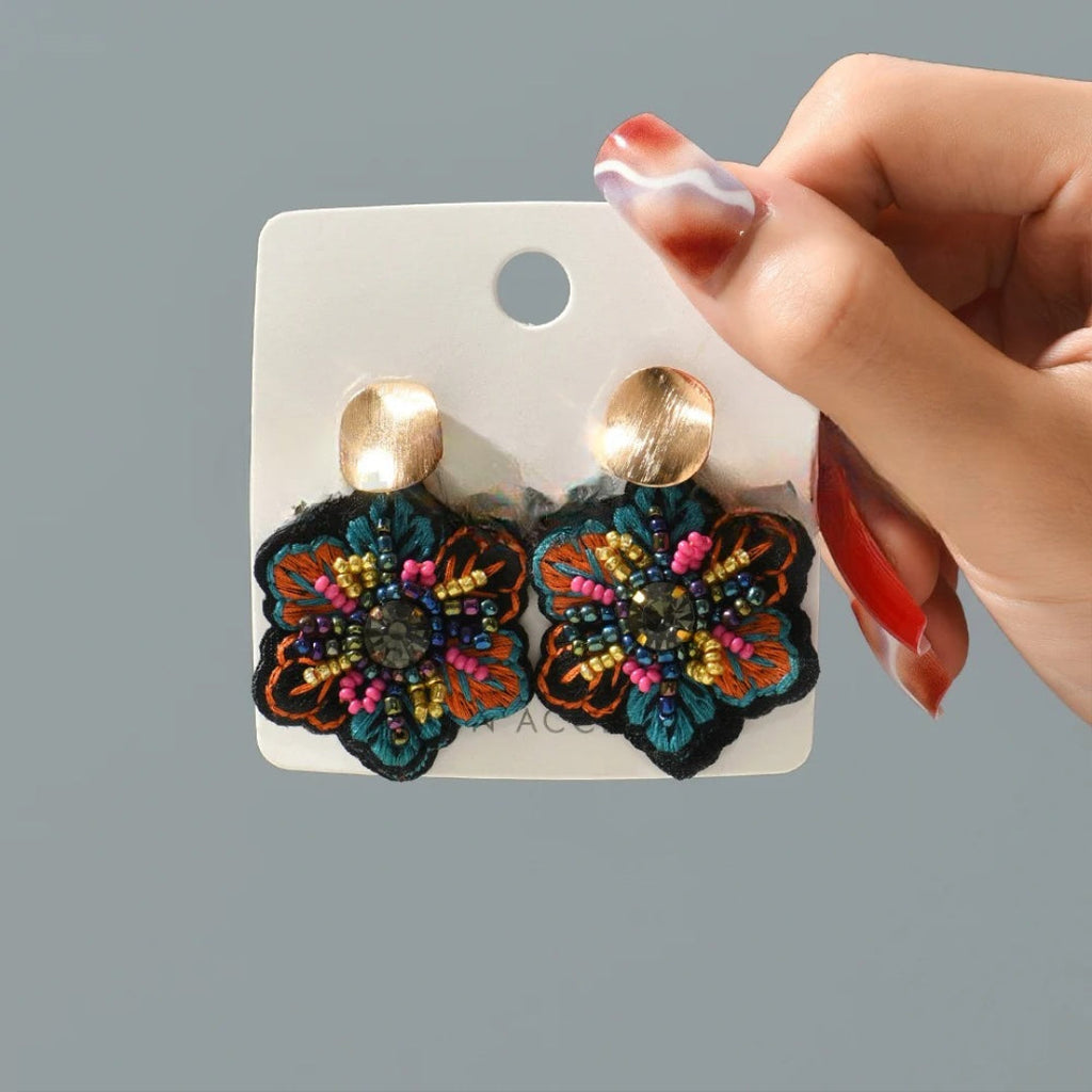 Colorful Flower Dangling Earrings 
