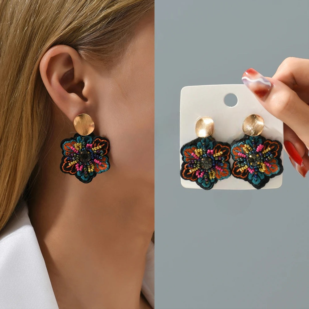 Colorful Flower Dangling Earrings 