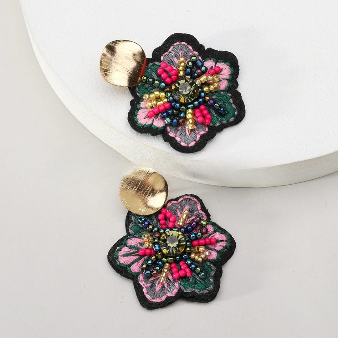 Colorful Flower Dangling Earrings 
