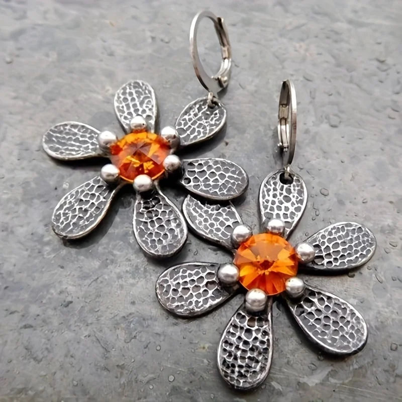 Ethnic Flower Hanging Earrings