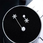 Silver Snowflake Dangle Earrings for Women