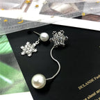 Silver Snowflake Dangle Earrings for Women