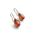 Gold and Red Colored Water Drop Dangle Earrings