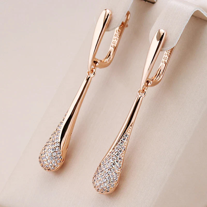 Dangling Water Drop Zircon Earrings for Women