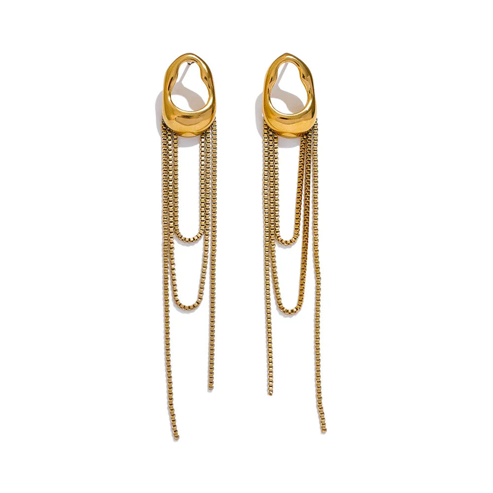 Gold Women's Water Drop Dangle Earrings