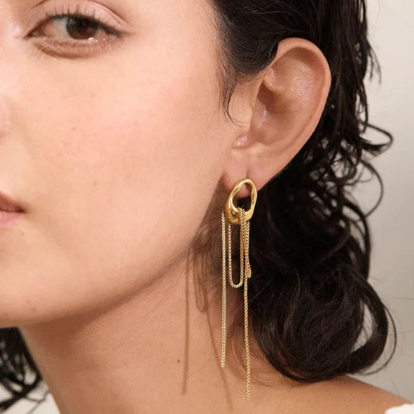 Gold Women's Water Drop Dangle Earrings