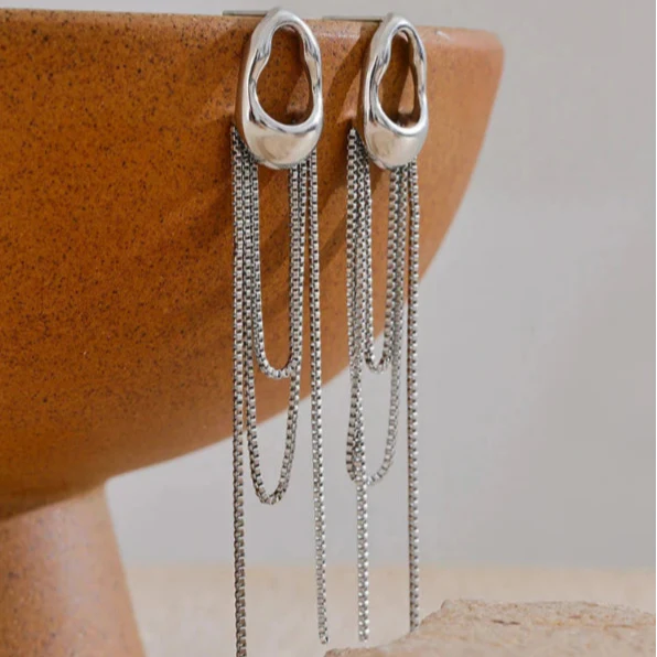 Silver Women's Water Drop Dangle Earrings