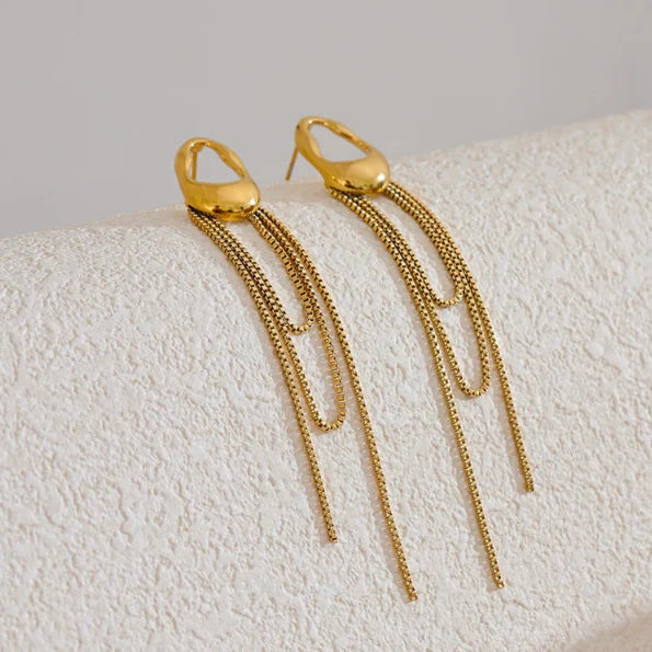 Gold Women's Water Drop Dangle Earrings