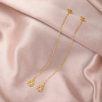 Boucles d'oreilles pendantes longues avec l'étoile de David symbole juif rond or