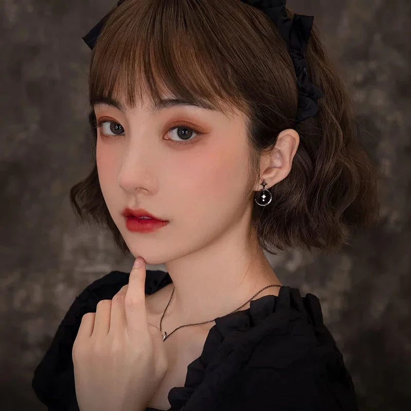 Boucles d'Oreilles Pendantes Lune et Etoiles