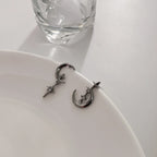 Boucles d'Oreilles Pendantes Lune et Etoiles
