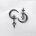 Boucles d'Oreilles Pendantes Lune et Etoiles