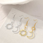 Moon and Sun Dangling Earrings