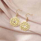 Women's Gold Mandala Dangle Earrings