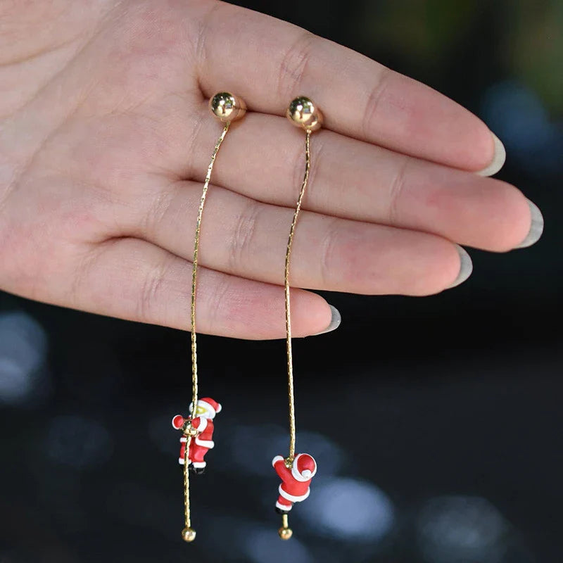 Boucles d'Oreilles Pendantes Père Noël