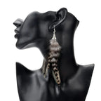 Pheasant Feather Dangle Earrings