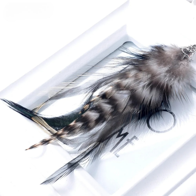Pheasant Feather Dangle Earrings