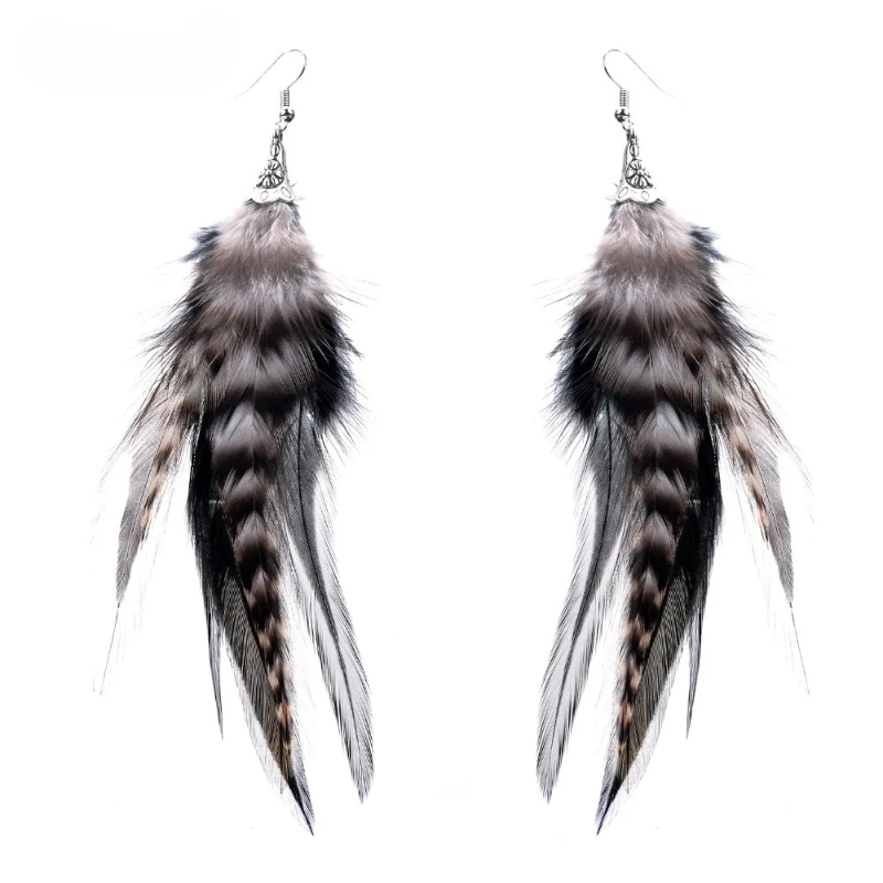 Pheasant Feather Dangle Earrings