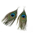 Peacock Feather Drop Earrings
