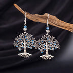 Dangling Earrings for Women Blue Tree of Life