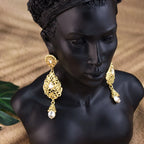 Boucles d'oreilles pendantes pour femmes arabe mariage musulman blanc