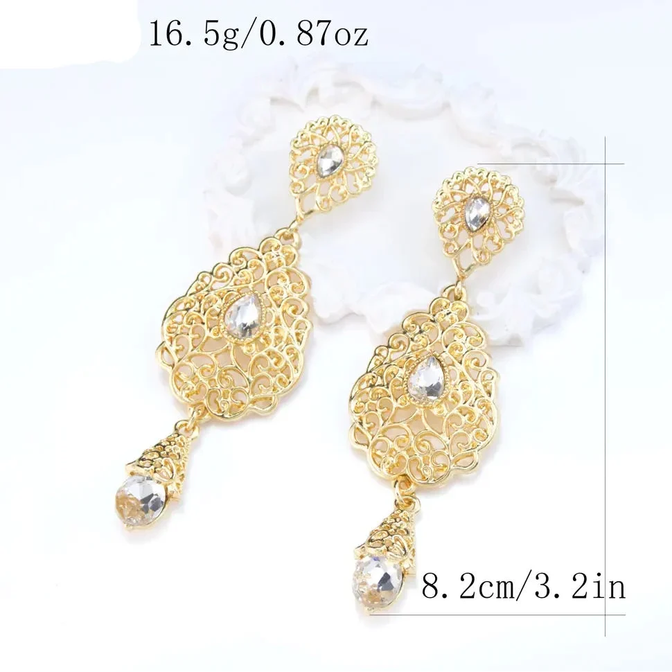 Boucles d'oreilles pendantes pour femmes arabe mariage musulman