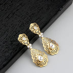 Boucles d'oreilles pendantes pour femme arabe mariage blanc