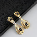 Boucles d'oreilles pendantes pour femme arabe mariage noir