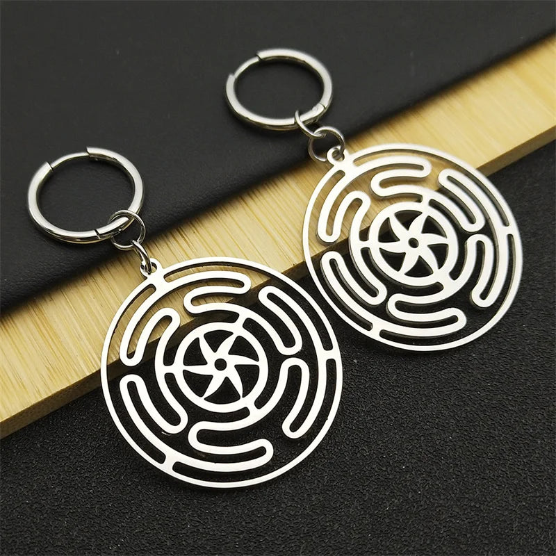 Hecate Strophalos Wheel Dangle Earrings for Women