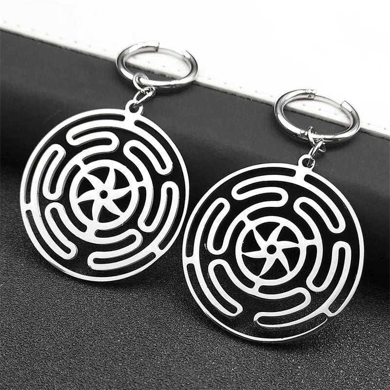 Hecate Strophalos Wheel Dangle Earrings for Women