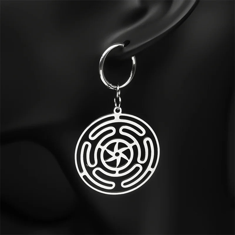 Hecate Strophalos Wheel Dangle Earrings for Women