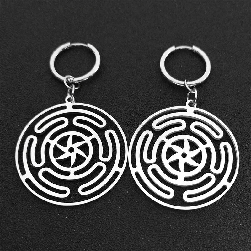 Hecate Strophalos Wheel Dangle Earrings for Women