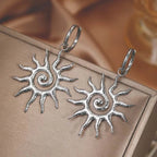 Sun Pendant Earrings silver