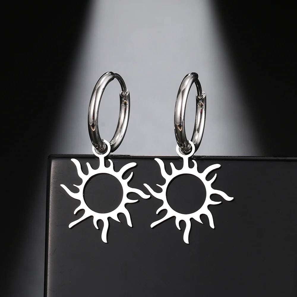 Sun Earrings Star Gold Or Silver silver