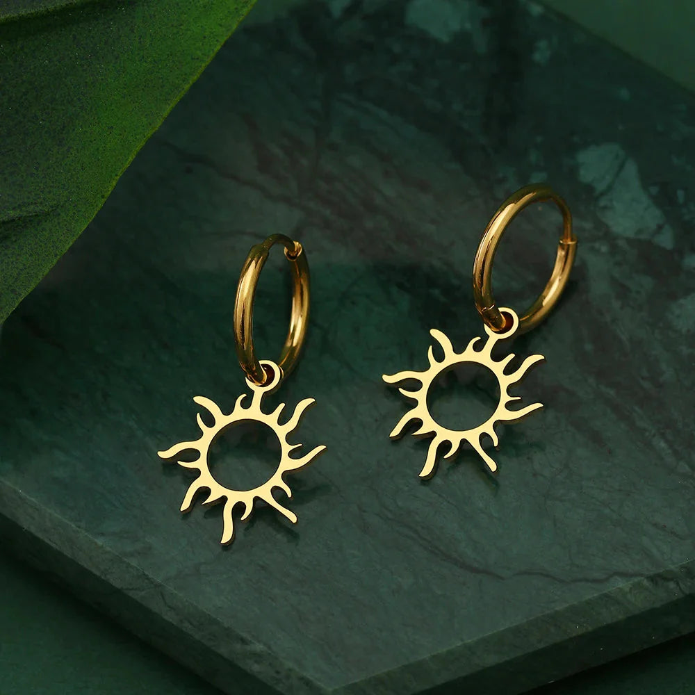 Sun Earrings Star Gold Or Silver gold