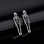 Silver Skeleton Dangle Earrings