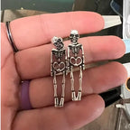 Silver Skeleton Dangle Earrings