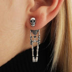 Silver Skeleton Dangle Earrings