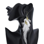 Boucles d'Oreilles Pendantes Stylées avec Plumes 2