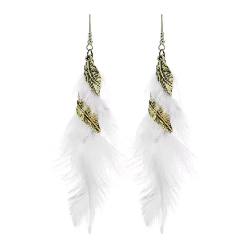 Stylish Dangling Feather Earrings 2
