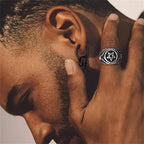 Men's Black Skull Pendant Earrings