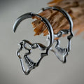 Skull Dangle Earrings for Men or Women silver