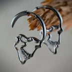 Skull Dangle Earrings for Men or Women silver