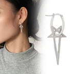 Long Pentacle Earrings Witchcraft Wiccan Woman