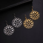 Pentacle Hanging Earrings Witchcraft Wiccan Woman gold