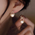 White Pearl Earrings for Women